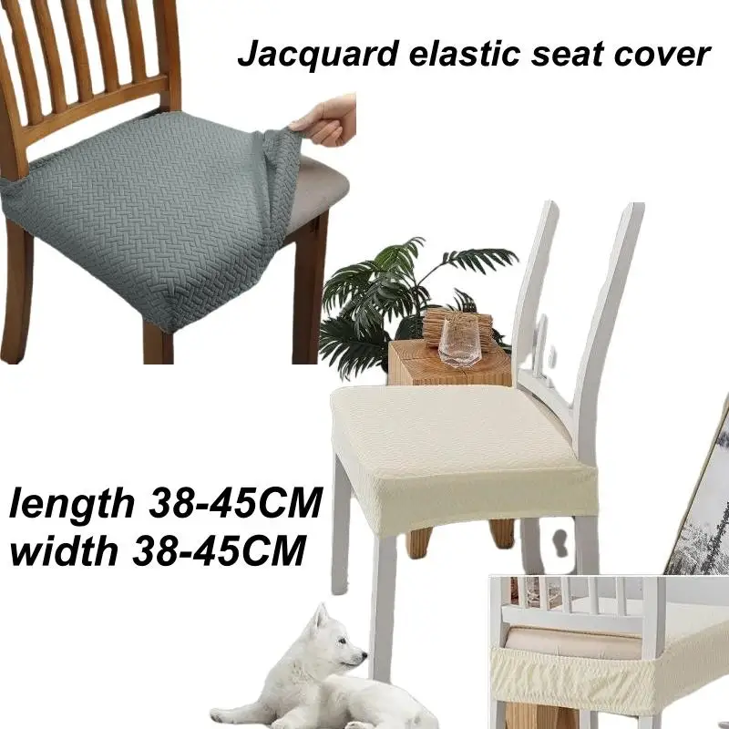 Solid Color Stretch Chair Seat Covers 1Pcs Removable Washable Anti-slip Cushion Cover for Wedding Restaurant Home Decor