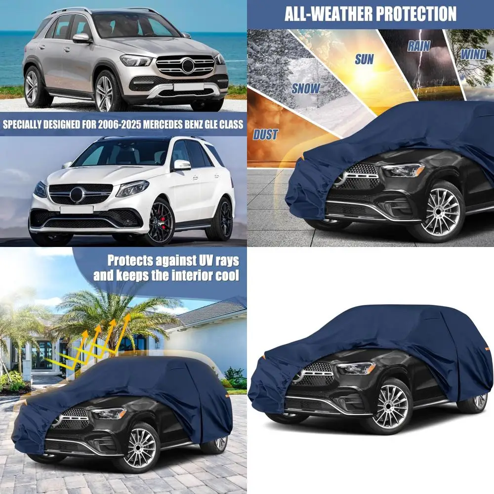 

Universal Heavy-Duty 10-Layer Car Cover for 2006-2026 ML/GLE Models, Zippered Door, Windproof Bands, All-Weather Protection