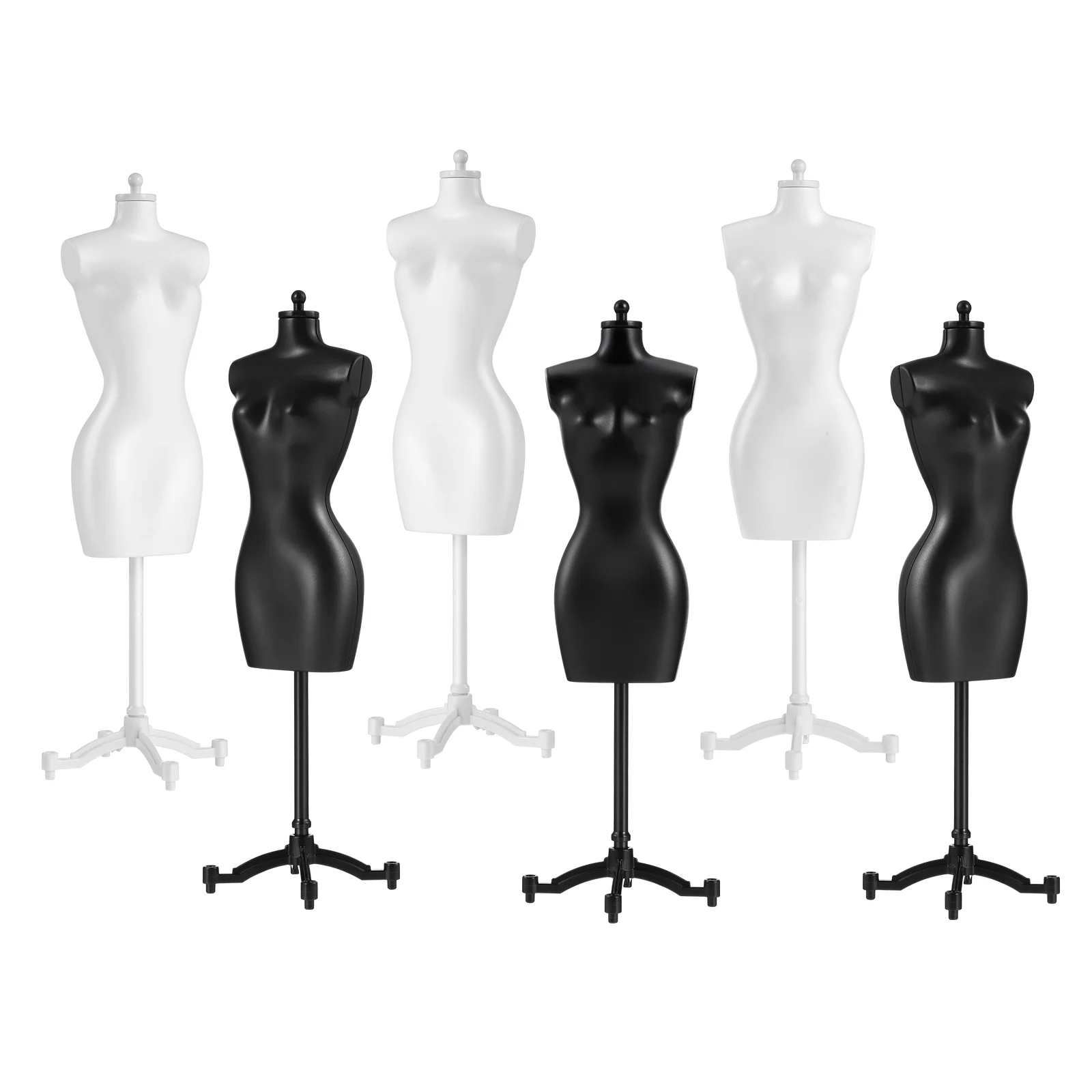 6 uds perchas de ropa modelo soporte estante de exhibición de ropa Mini maniquí miniatura mujer