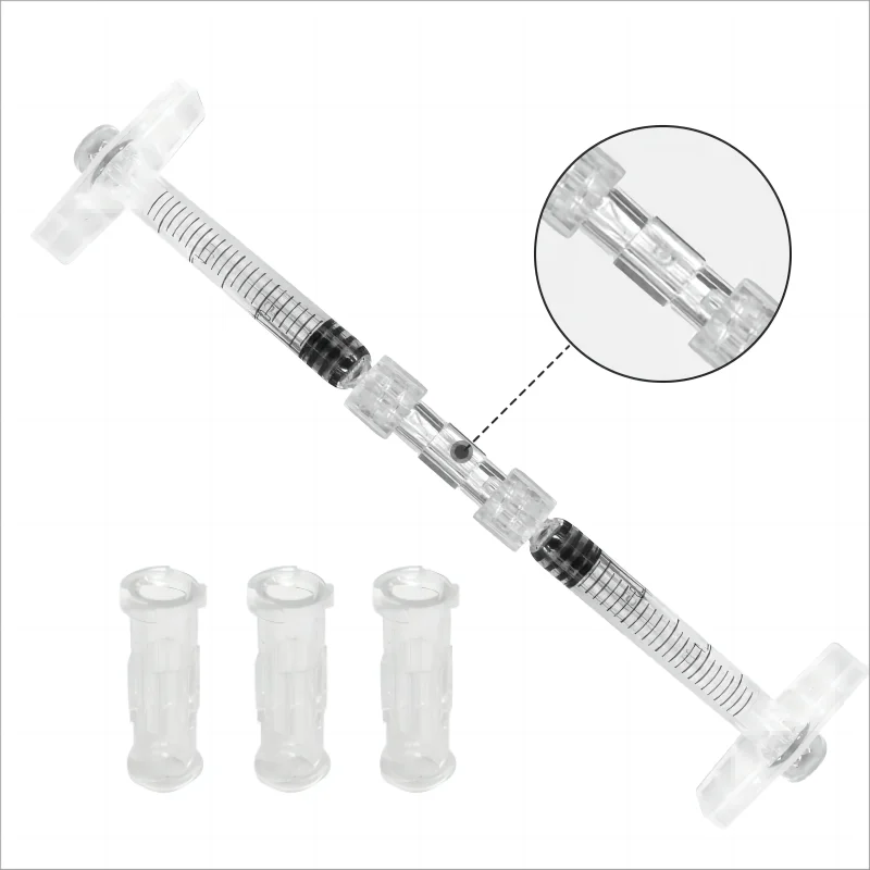 syringe connector sterile medicalLuer Connector Pp Material Transparent Syringe NanoDouble-Way Connector Easy And Durable