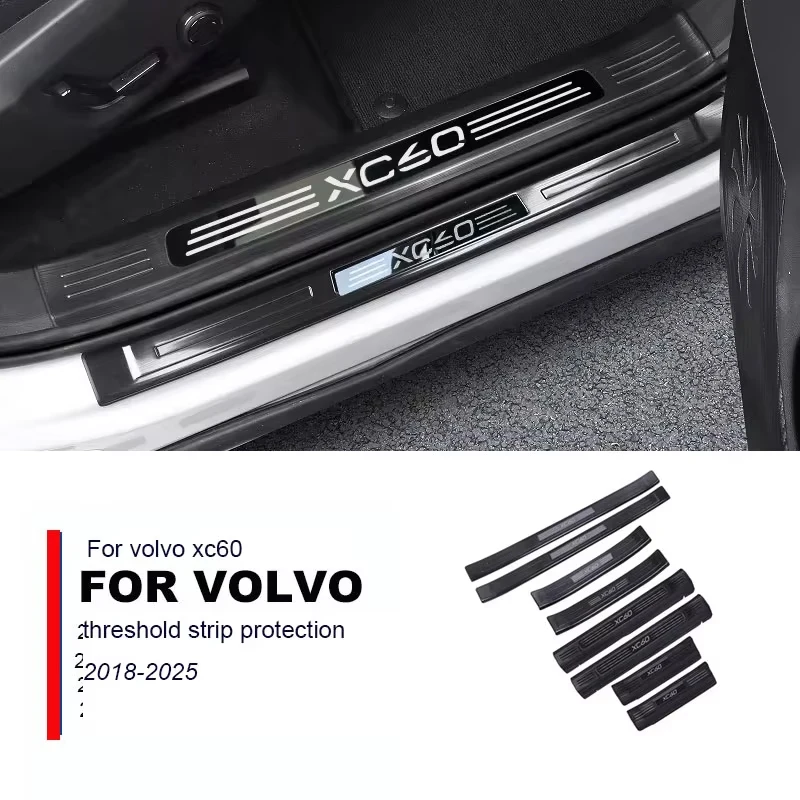 

For volvo xc60 threshold strip protection pedal stainless steel auto parts decoration car Accessories2018 19 20 2021 22 23 24 25
