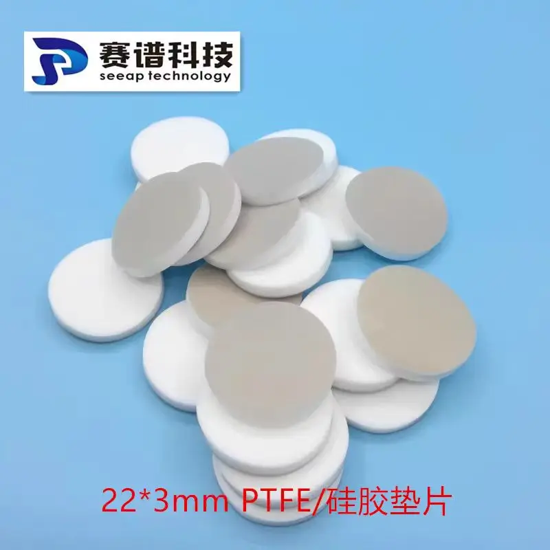 22mm PTFE/silicone gasket for chromatographic injection bottle gasket adaptation 20/30/40/50/60ml sample bottle gasket