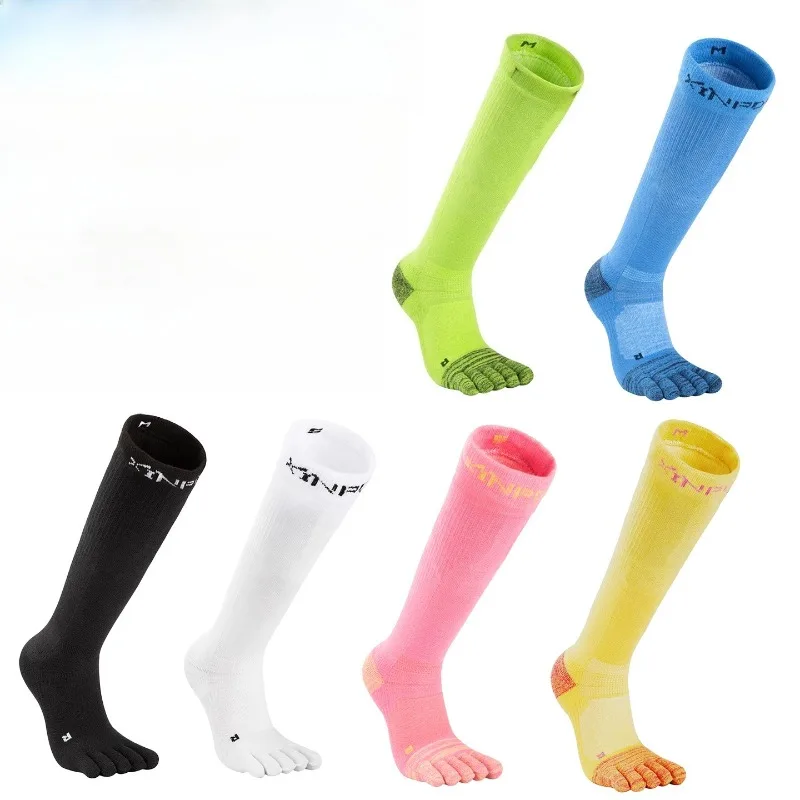 Finger socks marathon long tube running mountaineering fitness jumping exercise cycling pressure high tube sports socks