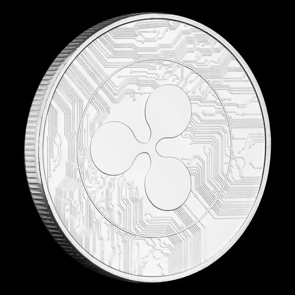 Ripple Cryptocoin Physical Cryptocurrency Silvery Plated Souvenirs Coin Commemorative Badge Gift for Friends