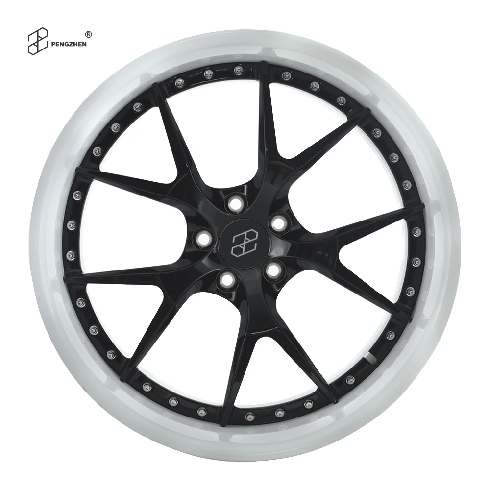 

Black and White Custom Staggered 19 20 22 Inch Deep Dish 2 Piece 5 Lug 5x120 Racing Aluminum Alloy Wheels Rims for C6
