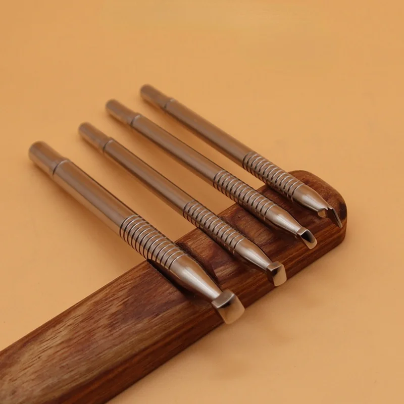 Leather Carving Printing Tool Set Edge Knocking Vegetable Tanned Leather Craft Printer 4pcs/set