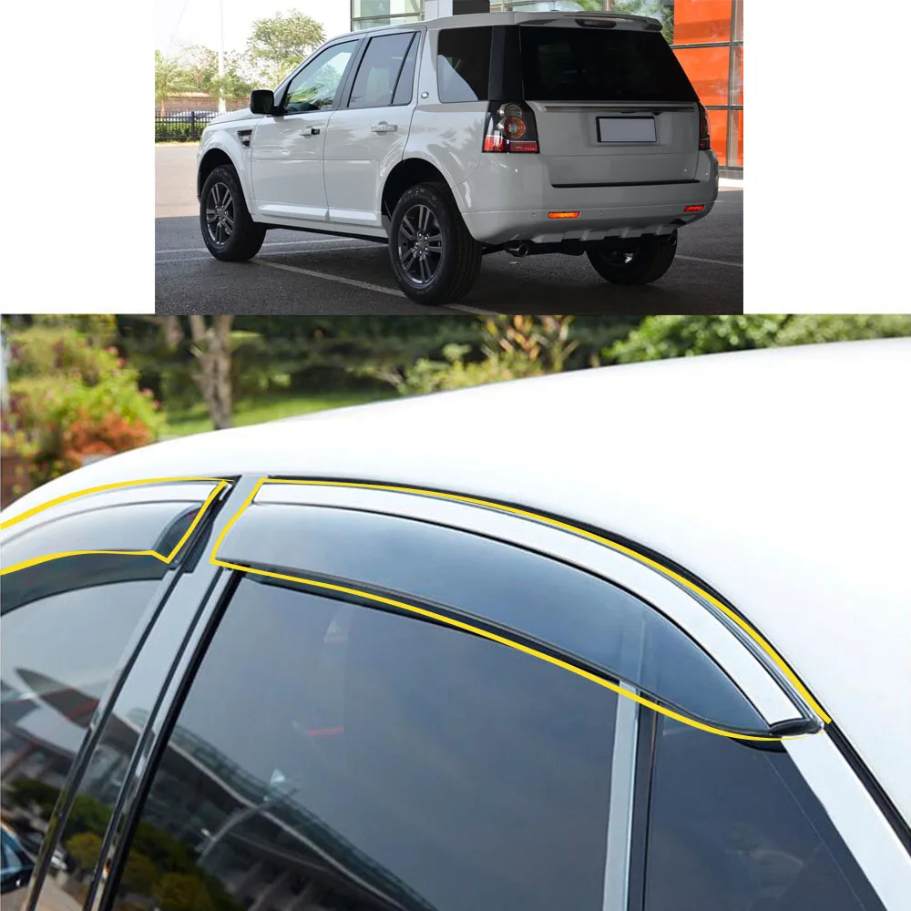 Car Sticker Plastic Window Glass Wind Visor Rain/Sun Guard Vent For LAND ROVER Freelander 2 2010 2011 2012 2013 2014 2015-2018