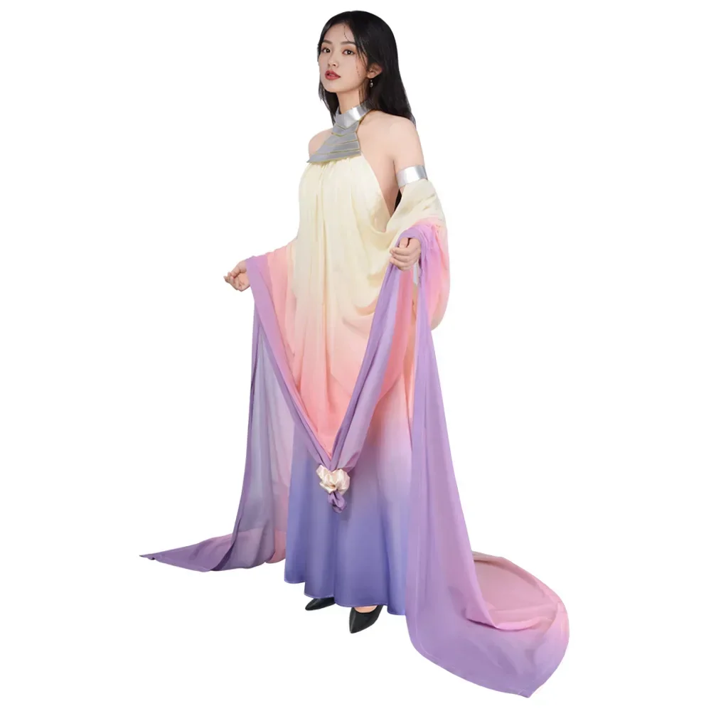 

Anime Padme Cosplay Amidala Dress Costume Queen Classic Elegant Backless Skirt Women Uniform Outfits Halloween Carnival Party