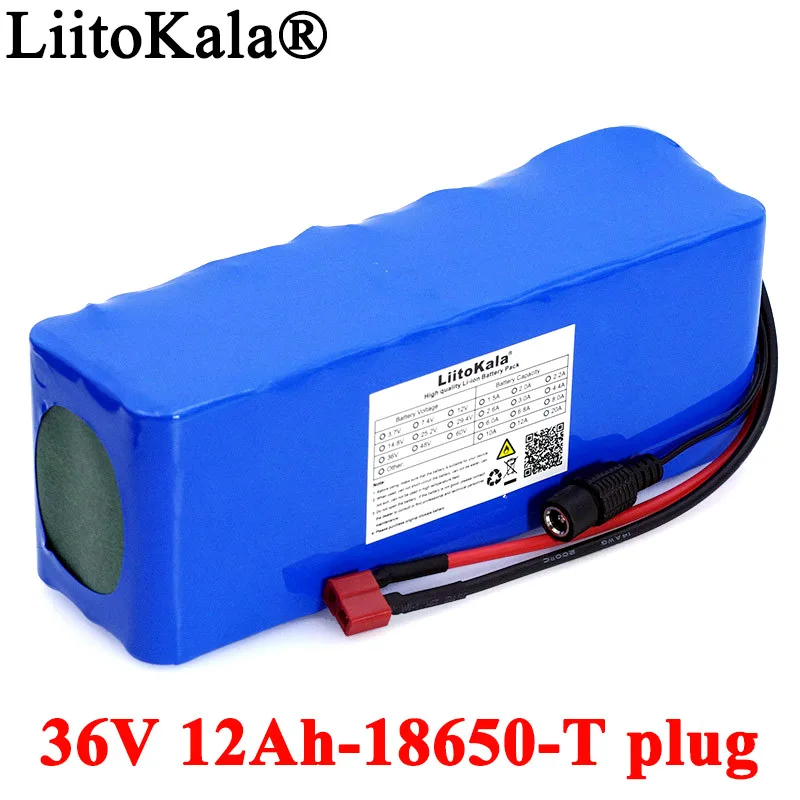 

Liitokala 36V 12Ah 18650 Lithium Battery pack 10s4p High Power 12000mAh Motorcycle Electric Car Bicycle Scooter with BMS