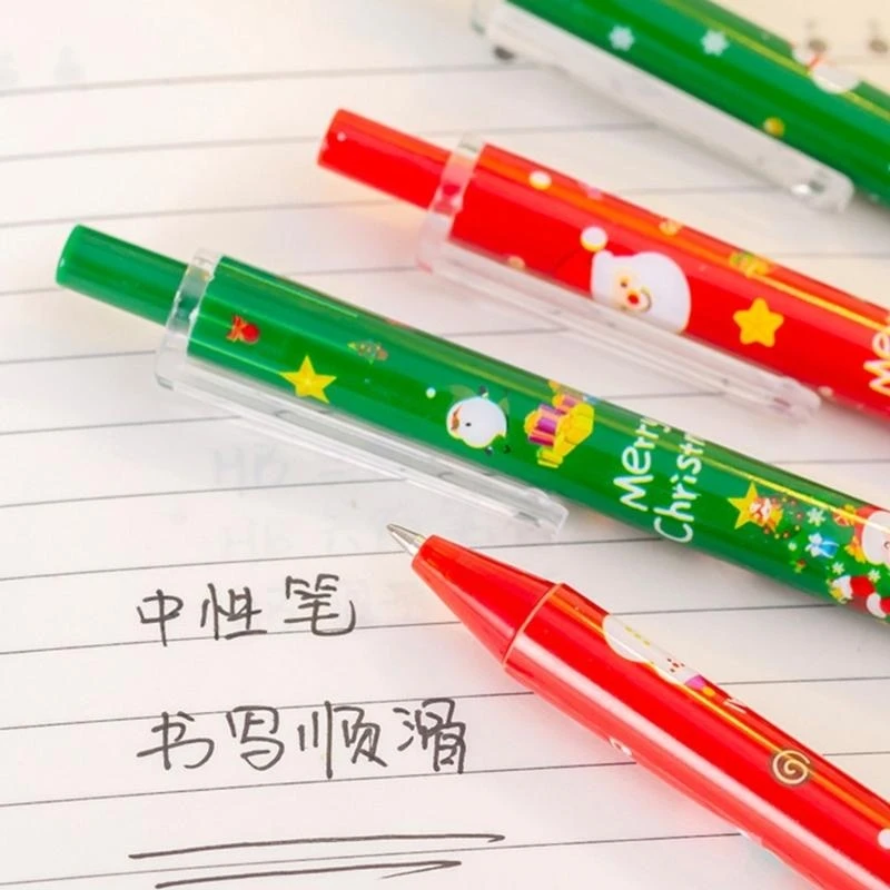  4Pcs Christmas Gel Pen 0.5MM Smooth Writing Refillable for Student Adult Writing