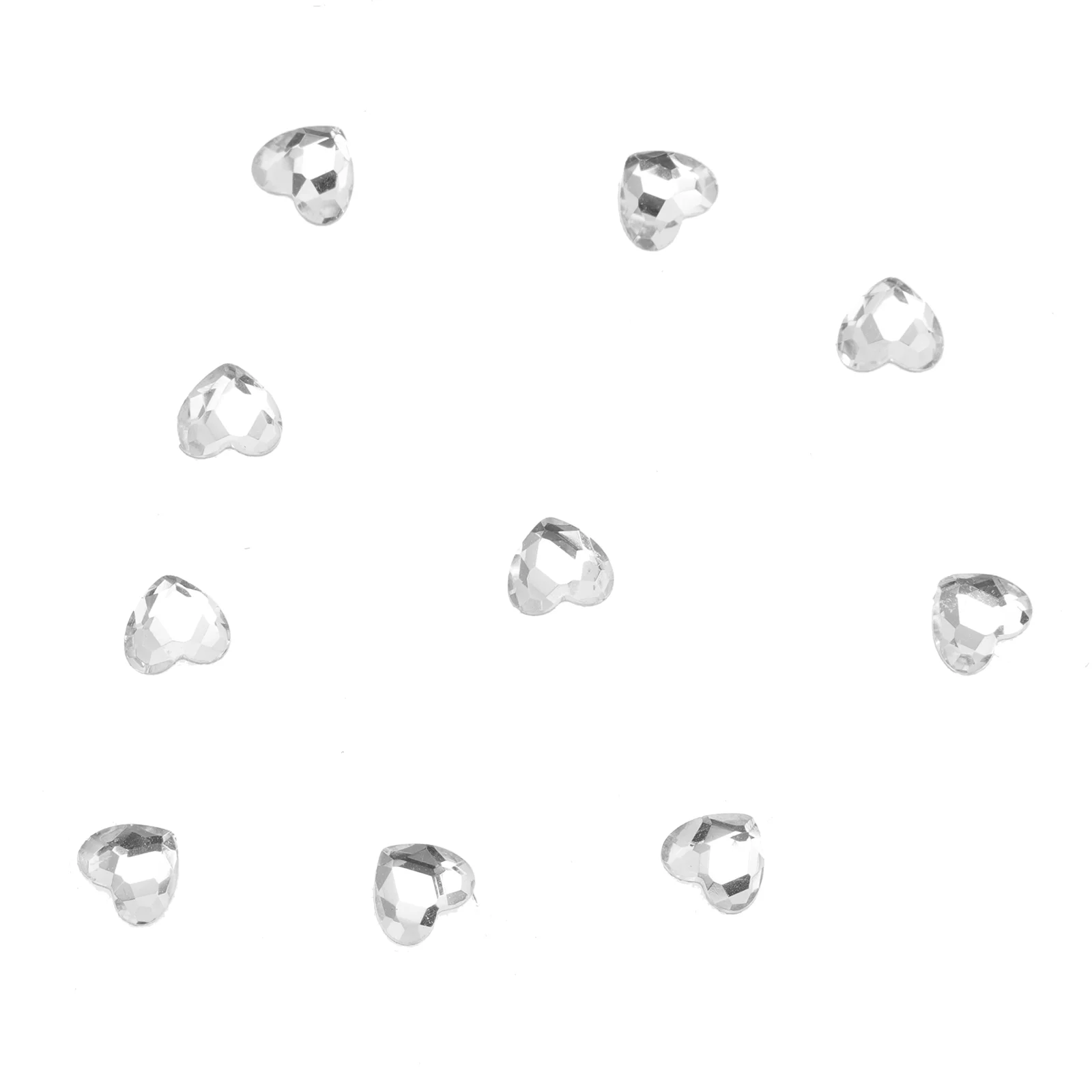 10 Pcs Heart Shape Tooth Gems Sticker Dental Drill Teeth Kit Jewelry Rhinestones for Makeup Shiny Glittering Decor Accessory