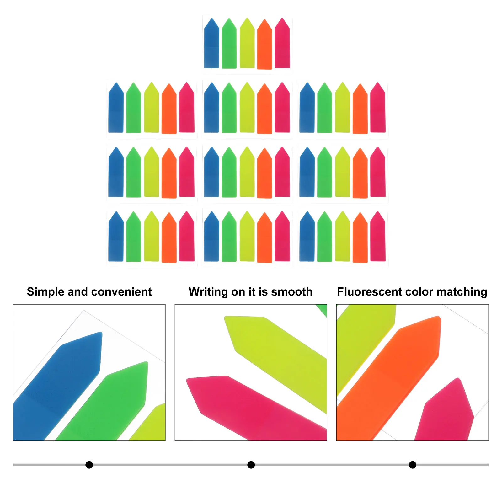 

10 Sets Colorful Sticky Index Tabs Page Markers For Office Supplies Classification Label Memo Notes Journal Book Notepads Flags