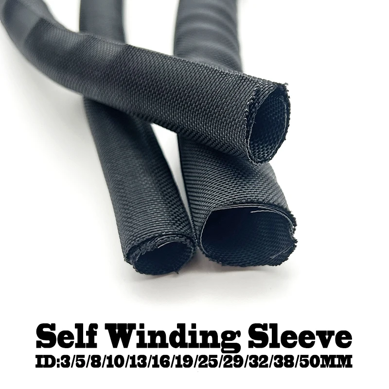 Self Winding Sleeve ID 3-50MM Cable Protection Sleeve Industrial Wire Harness Wrap Flexible Sheathing for Electrical Equipment