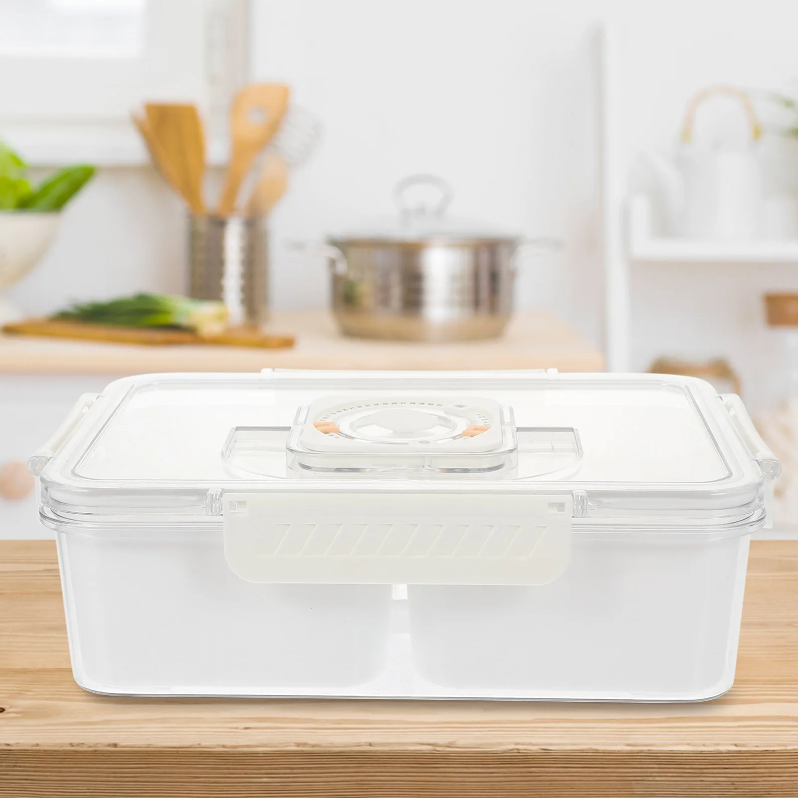 

Plastic Reusable Container Divided Seasoning Holder Clear Spice Storage Box Plastic Seasoning Container Kitchen Supplies