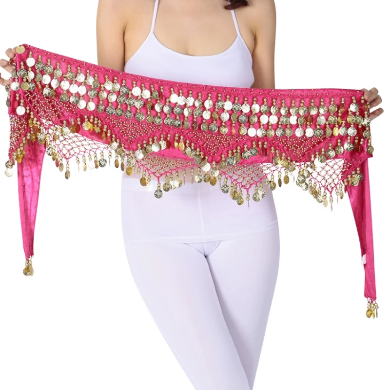 Women Belly Dance Hip Scarf Shiny Sequins Decor Belly Dance Belt Fashion Belly Dancer Costumes