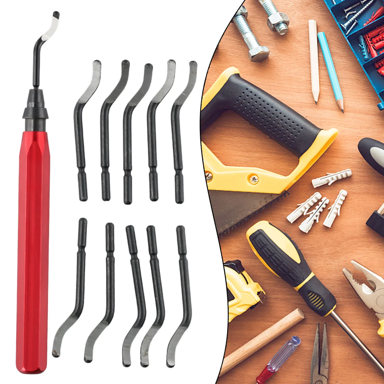 Strumento per sbavatura RB1000 Lame HSS Strumento per sbavatura per metallo Alluminio Rame Tubo in plastica Stampa 3D Ottone