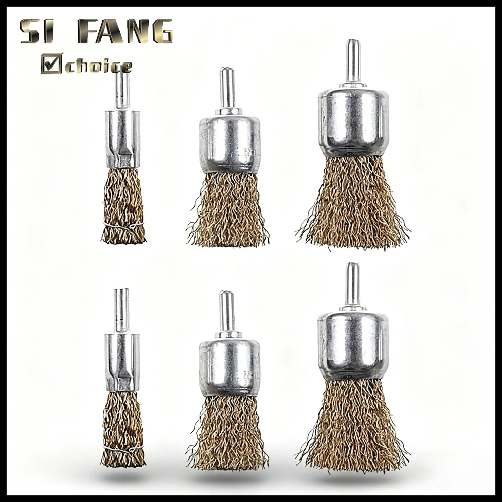 

Набор проволочных щеток с латунной проволокой и хвостовиком для удаления ржавчины, полировки, очистки и удаления заусенцев с металлических поверхностей