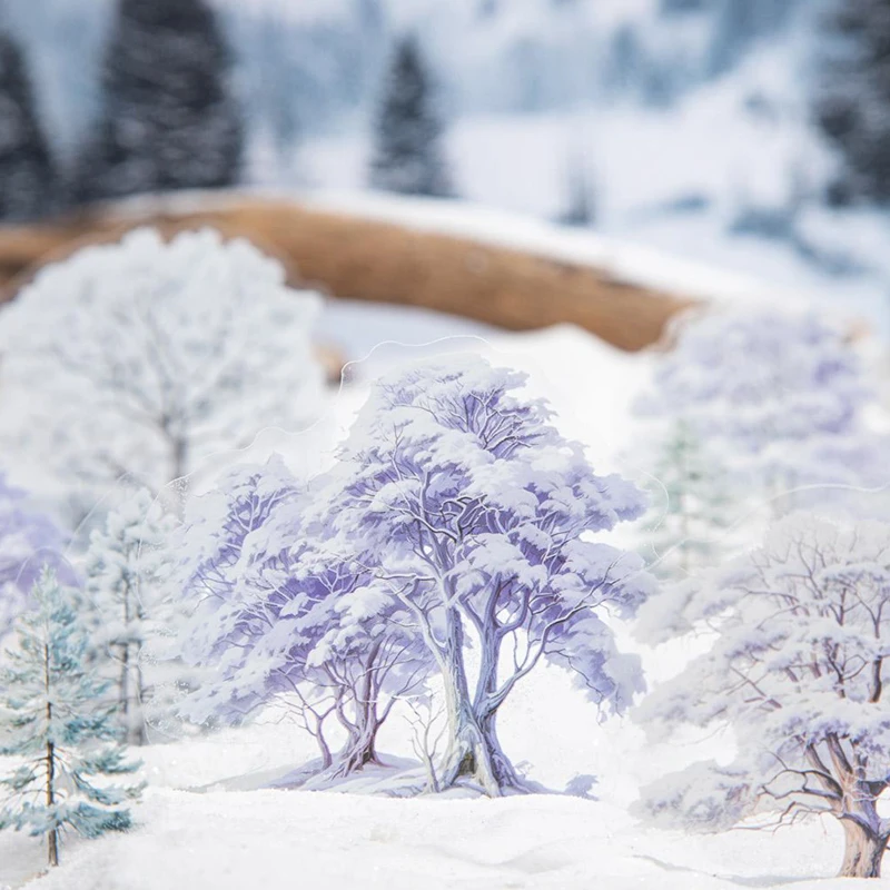 

New Style Paper 6 Styles 20Pcs/Bag Winter Tree PET Stickers DIY Handbook Scrapbook Photo Frame Calendar Decorative Supplies