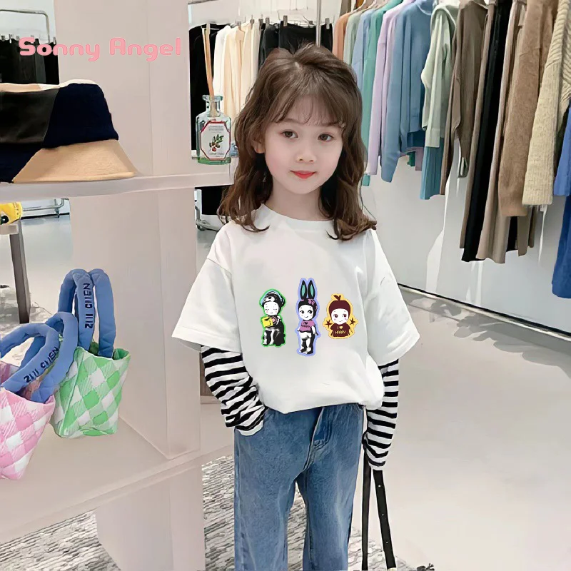 Sonny Angel Long-sleeved T-shirt Anime Cartoon Character Print Clothes Pure Casual Loose Cotton Long Sleeves Warm Comfortable