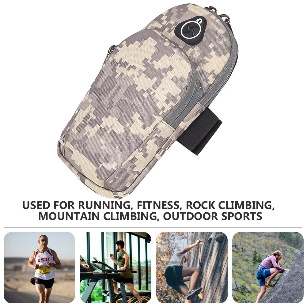 

1Pcs Outdoor Sports Phone Arm Bag Waterproof Running Fitness Climbing Gym Phone Holder Armband Case for Men Women Coffee