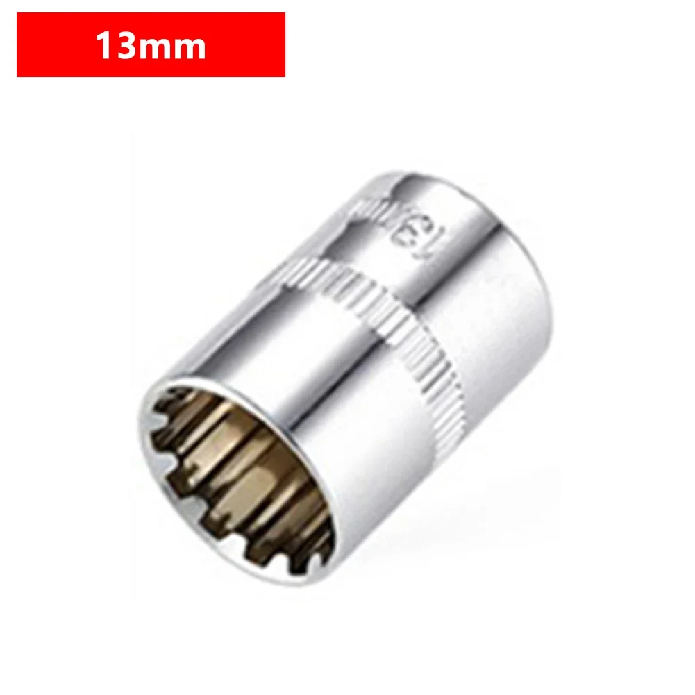 12 Teeth Shape Universal Socket Head 1/4" Square Drive Torx Bit Ratchet Wrench Adapter Socket For Nuts Of Various Types Sockets