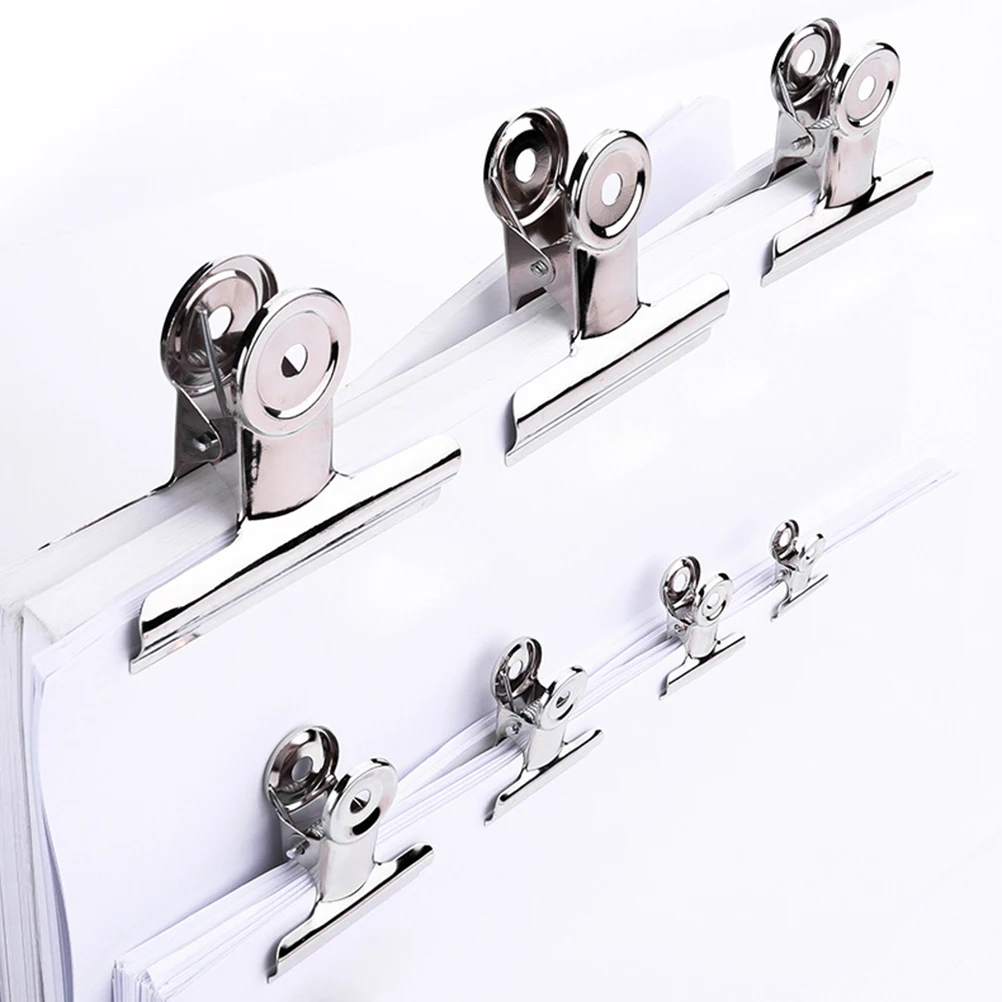 

12pcs stainless steel clips food bag seal paper bill organizer kitchen home office use stationery holder planner receipt