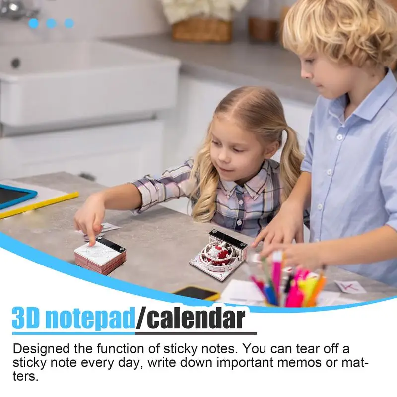 Calendário 3D Notepad, Criativos, Papers Hand-Tear, Card Craft, Notas de Papel de Nota, 3D