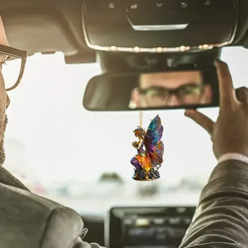 عيد الميلاد نمط قلادة الجنيات الجنيات رسمت نمط سحر متعة غامضة زخرفة شجرة رسمت زجاج نافذة معلقة ديكور الحفلات #3