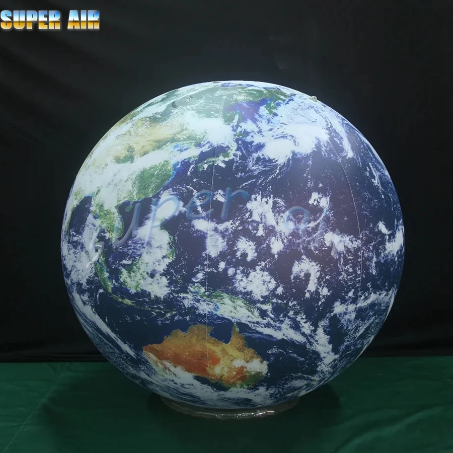 Giant hanging inflatable moon planet model toys inflatable earth globe with colorful led lighting for advertising decoration