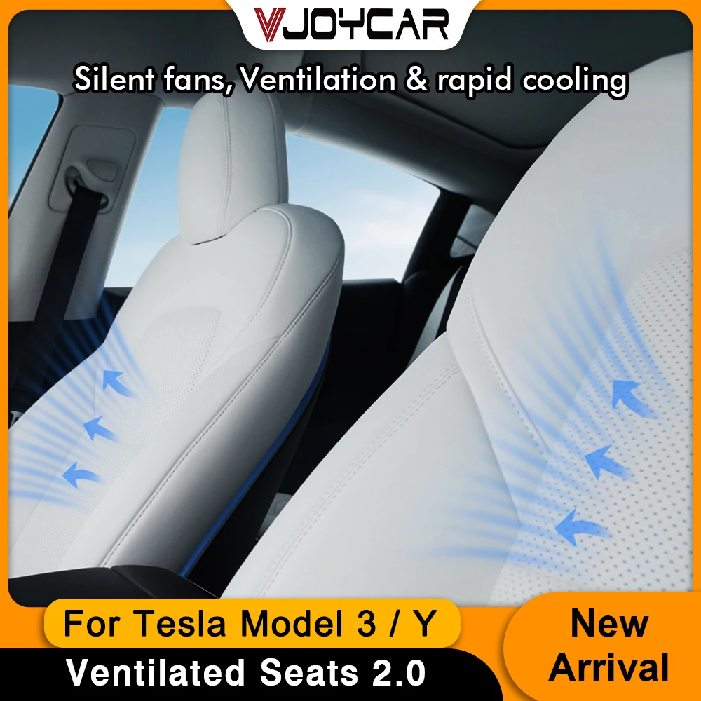 

Обновленный кожаный спортивный вентилируемый чехол Vjoycar 2,0, чехол для Tesla Model 3 Y, индивидуальный стиль охлаждения и обогрева