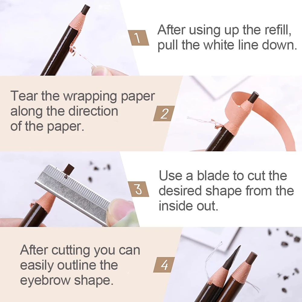 5pcs Eyebrow Pencil Permanent Makeup Eyebrow Enhancers Cosmetic Waterproof Microblading Pen Tint Eye Brow Pencil Marker Tools