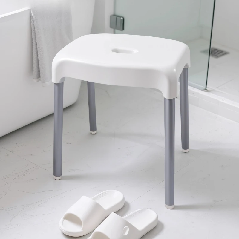 

Japanese-Style Shower Stool, Adjustable Aluminum Bath Chairs, No-Drill Anti-Rust Bathroom Seat, Non-Slip Safety Sitting Bench