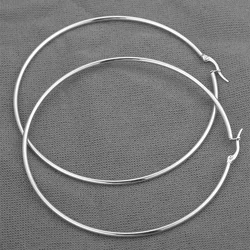 1 Pair Personalized Exaggerated Large Circle Earrings High-quality Stainless Steel Material Stylish Plain Cold Earrings