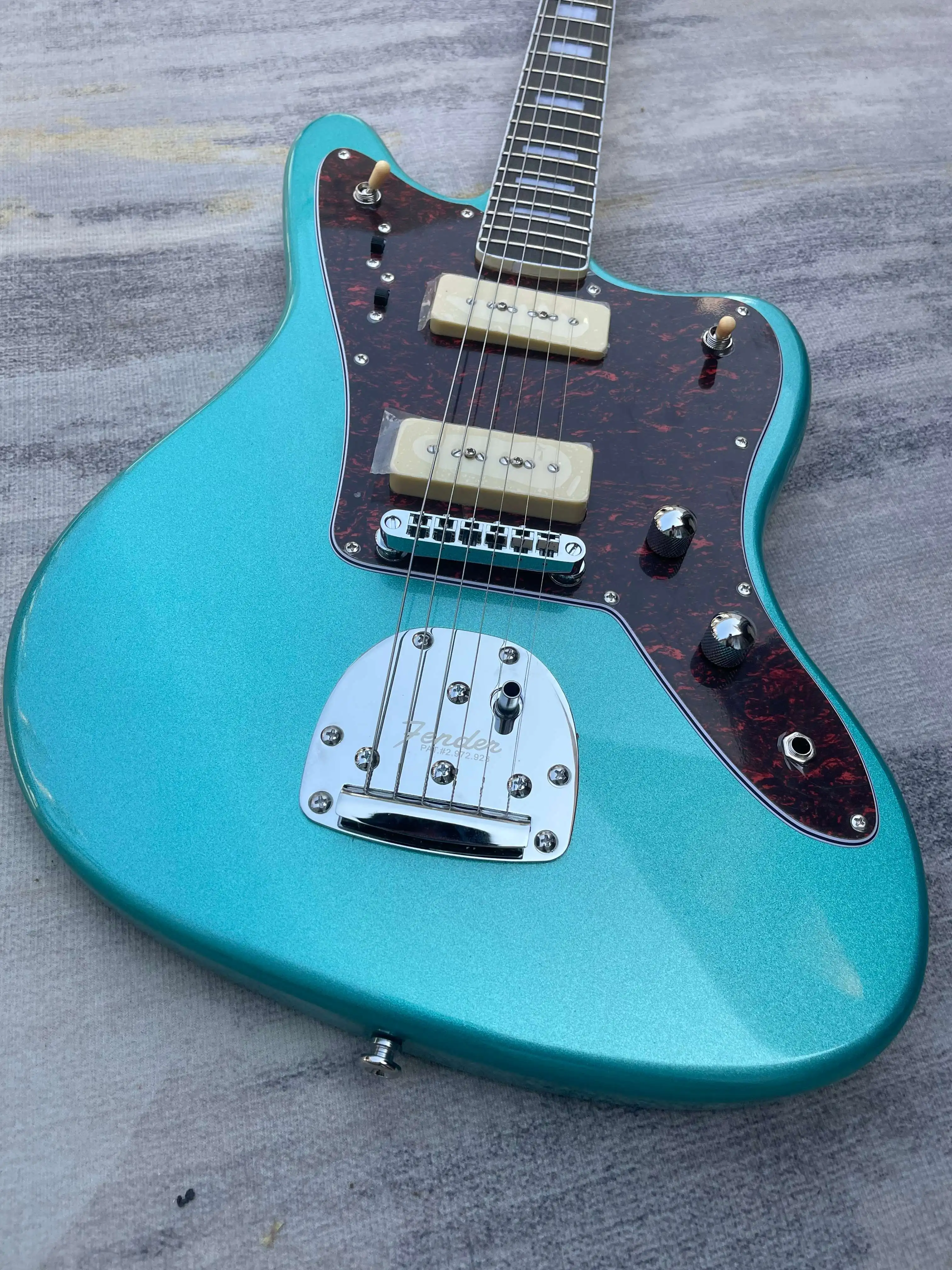 Gloss Green JG Electric Guitar Dual Humbucker Pickups Tortoise Shell Pickguard Offset Body Indie Rock Guitar Free Shipping