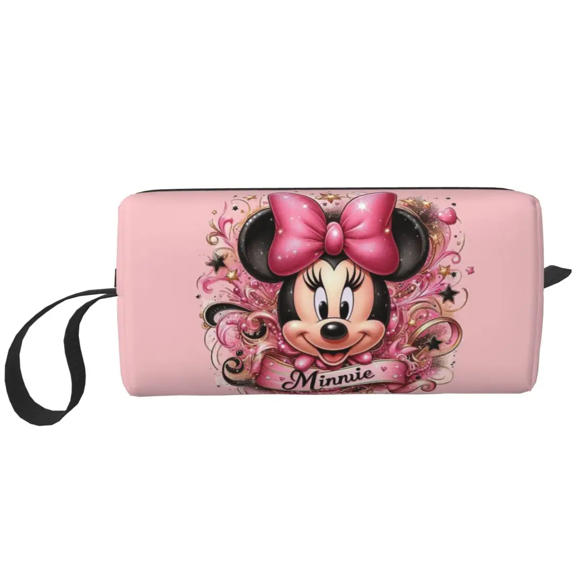 Custom Kawaii Mickey Mouse Minnie Bowtie Travel Toiletry Bag for Women Makeup Cosmetic Bag Beauty Storage Dopp Kit