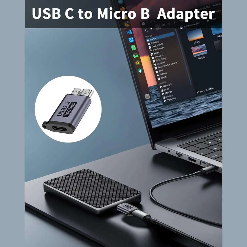 Micro B USB C 3.0 Male to Type C Female Adapter Type-C USB 3.0 Micro B Connector for External Hard Drive Disk HDD Cable Adapter