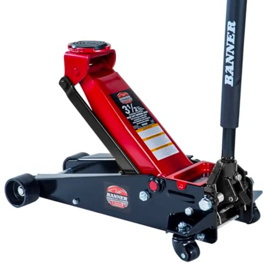 

B6350 Black/Red Fast Lift Service Jack - 3.5 Ton Ccity 28 1/2" L x 13 3/4" W x 6 1/2" H
