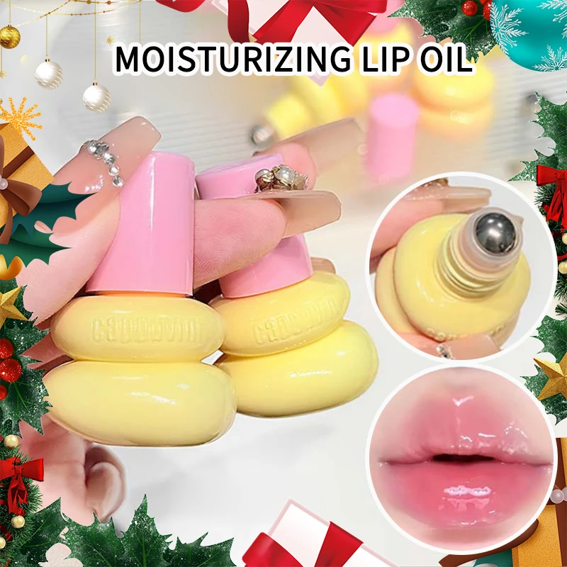 Capuvini Lip Gloss Volumen Aceite labial hidratante tipo rodillo | Must-Have para otoño e invierno: bálsamo labial de cristal de estilo coreano hidratante y antigrietas para mejorar las arrugas de los labios.