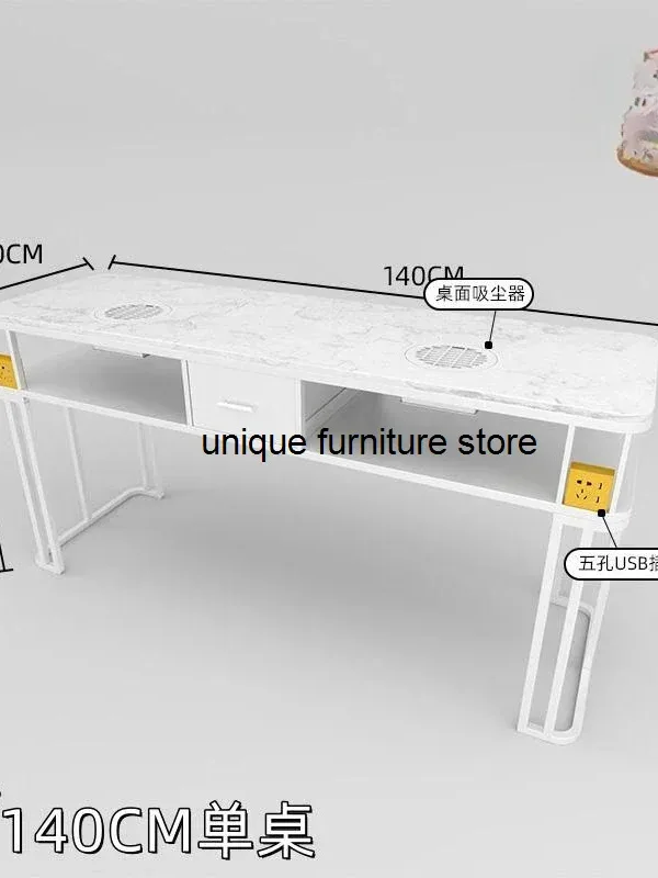 Mesa nórdica profissional para salão de unhas, mesas de unhas brancas, manicure e maquiagem, móveis modernos para sala de estar, MR50NT