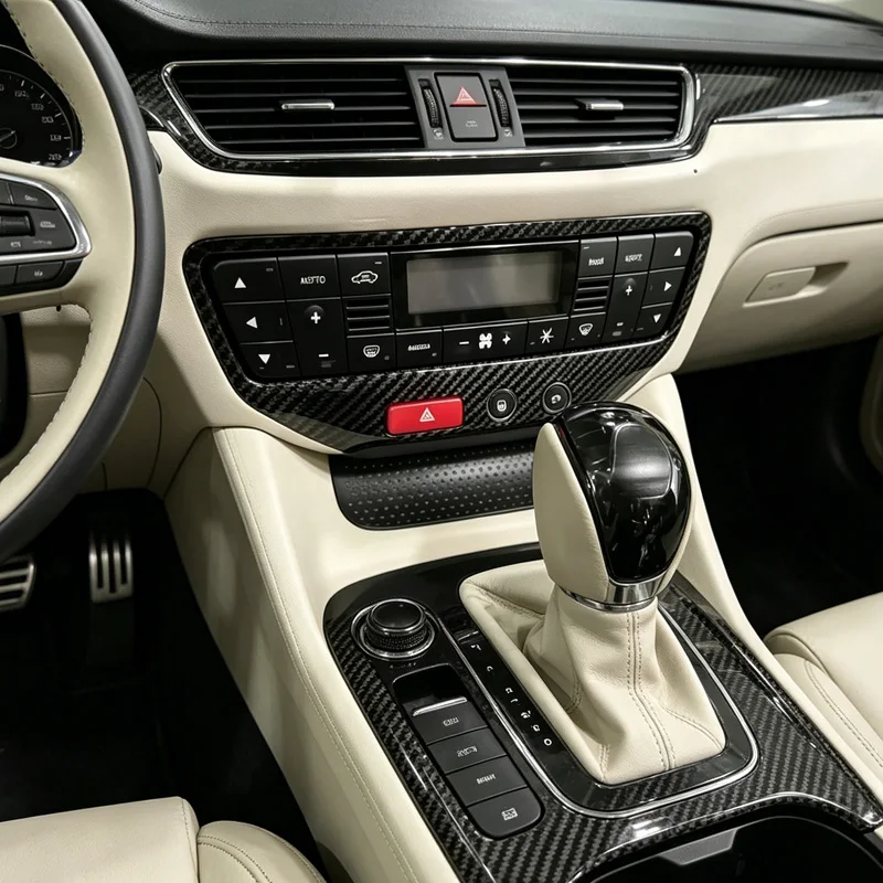 For Maserati GT, GC, GTS, MC, Dry Carbon Fiber Air Conditioning Control Panel Interior Decorative Sticker for Refitting - view 2