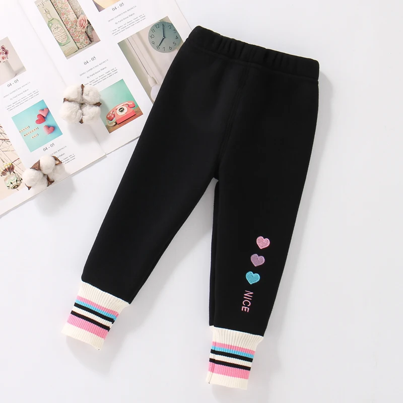 

Детские повседневные брюки для девочек с вышивкой, весна 2026, новая модная коллекция, верхняя одежда из смесового хлопка с высокой талией