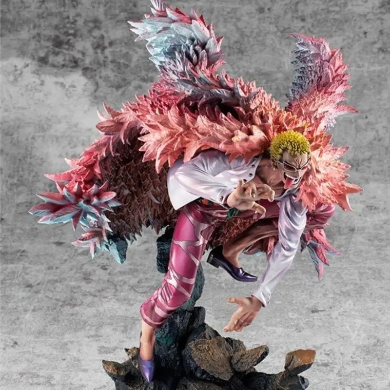 Bandai One Piece Action Anime Figure 33cm Donquixote Doflamingo Portrait Of Pirates Collection Model Doll Gifts Toys Decoration