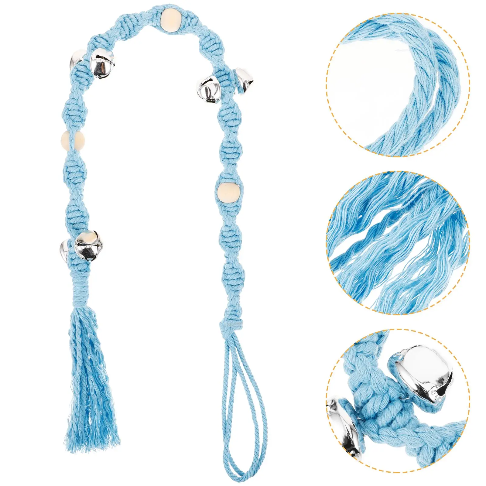 

Sky blue Dog Doorbell Durable Pet Hanging Dog Doorbell Rope Ring Hanging Bells Portable Accessories