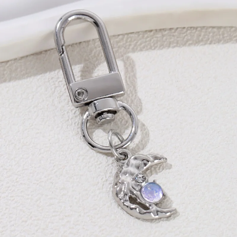 سلسلة مفاتيح من المينا للرجال والنساء ، هدية جيدة ، مجموعة مجوهرات مصنوعة يدويًا ، كوكب جميل ، نجمة ، قلب ، قمر ، جميل ، قلادة Y2K ، حلقة رئيسية