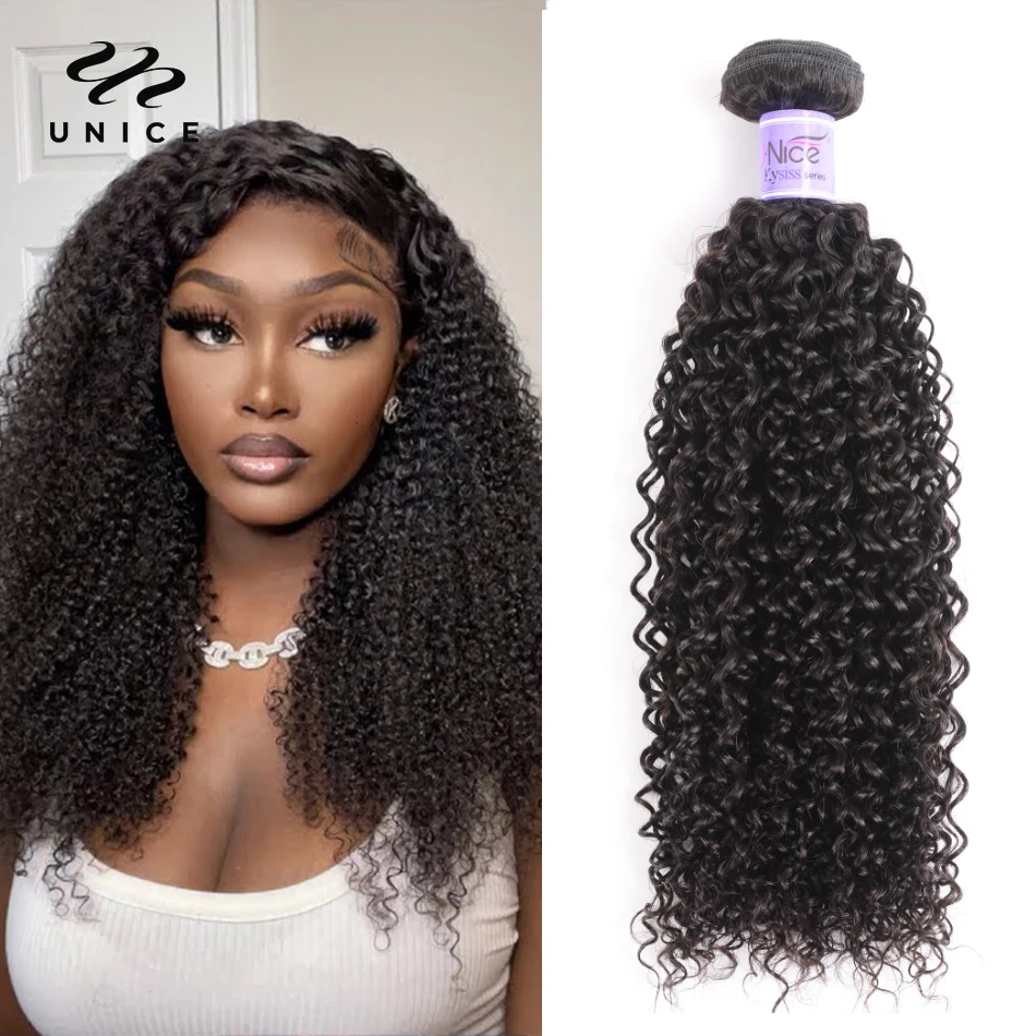 Unice Hair 1/3/4 Brazilian Affordable Kinky Curly Bundles Deal 100% Human Hair Bundles Virgin Unprocessed Extensions Wavy Hair