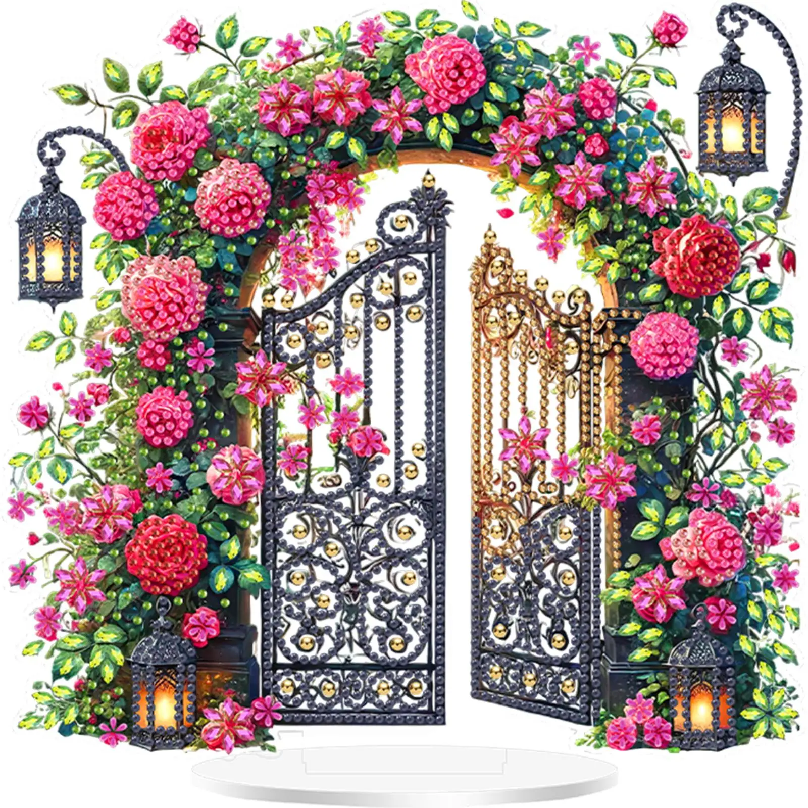 

Acrylic 2D Flat Flower DIY Diamond Painting Tabletop Ornaments Kit 5D DIY Diamond Art Tabletop Decorations for Adults Beginner