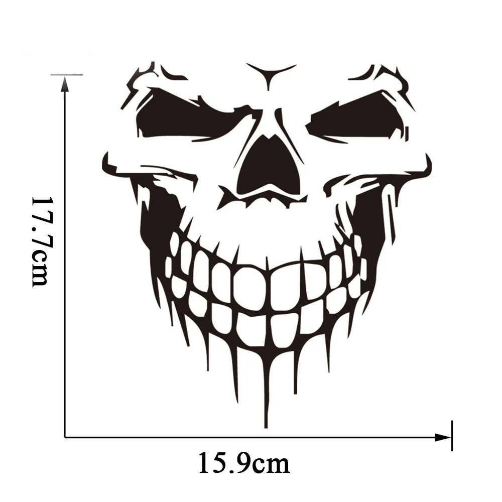 Car Skull 3D Vinyl Reflective Film Funny Stickers Decals Auto Motorcycle Waterproof Car Styling Decoration Exterior Accessories