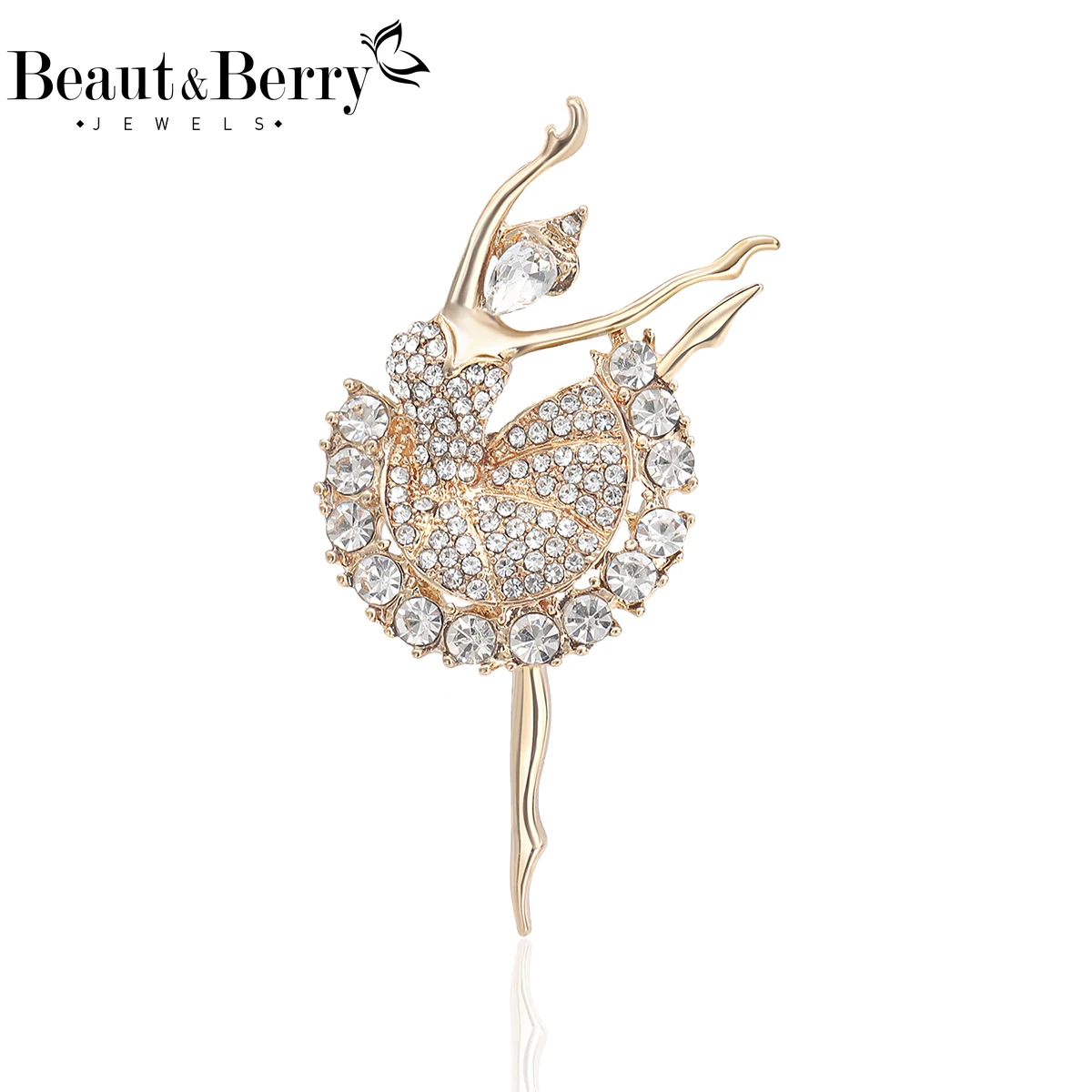 

Beaut&Berry Luxury Rhinestone Dancing Girl Brooches for Women Unisex Figure Pins Casual Party Jewelry Accessories Gifts