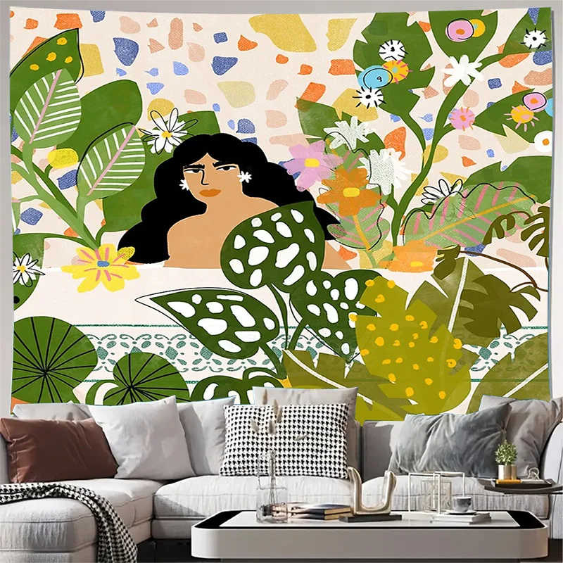 

Настенный гобелен в стиле бохо, природа, лесное дерево, настенный декор для спальни, эстетическая перегородка для комнаты, фон, искусство