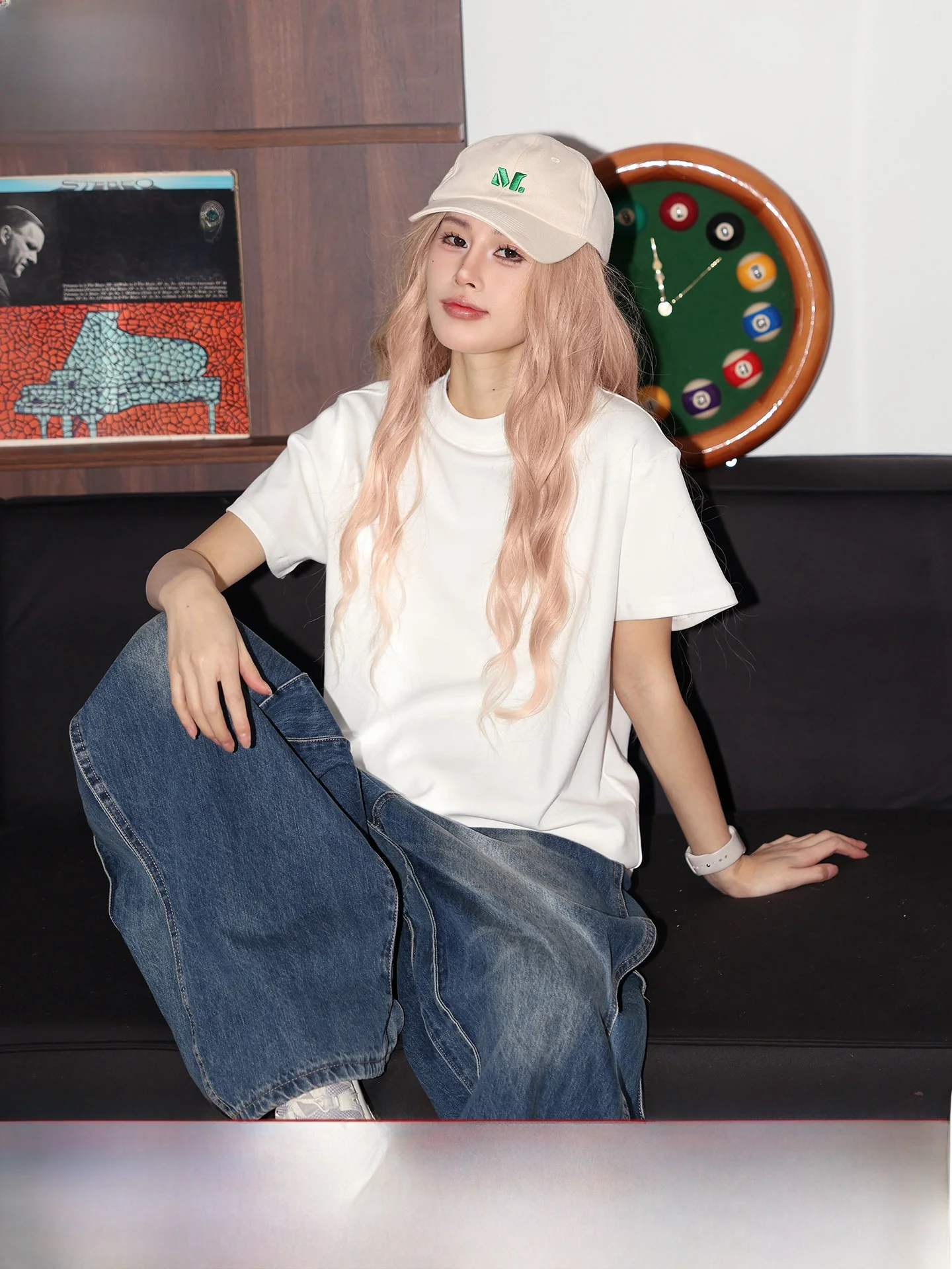 

Американская женская летняя футболка с высоким воротом, маленького размера, для ношения под одеждой, мягкая, удобная, из смесового хлопка